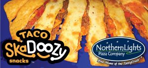 Taco SkaDoozy Snacks™ from NorthernLights Pizza Company® in Des Moines, Iowa—a stuffed pizza snack featuring signature TastyCrust™.