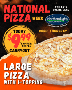 Thursday $9.99 Pizza Deal
